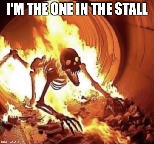 I'm the one in the stall | image tagged in memes,disaster girl | made w/ Imgflip meme maker
