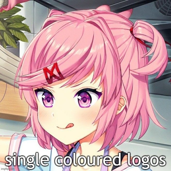 natsuki | single coloured logos | image tagged in natsuki | made w/ Imgflip meme maker