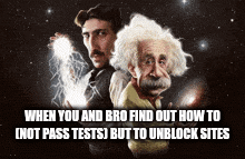 this happens to me all the time. I feel so smart, then so dumb. | when you and bro find out how to (not pass tests) but to unblock sites | image tagged in gifs,smart | made w/ Imgflip images-to-gif maker