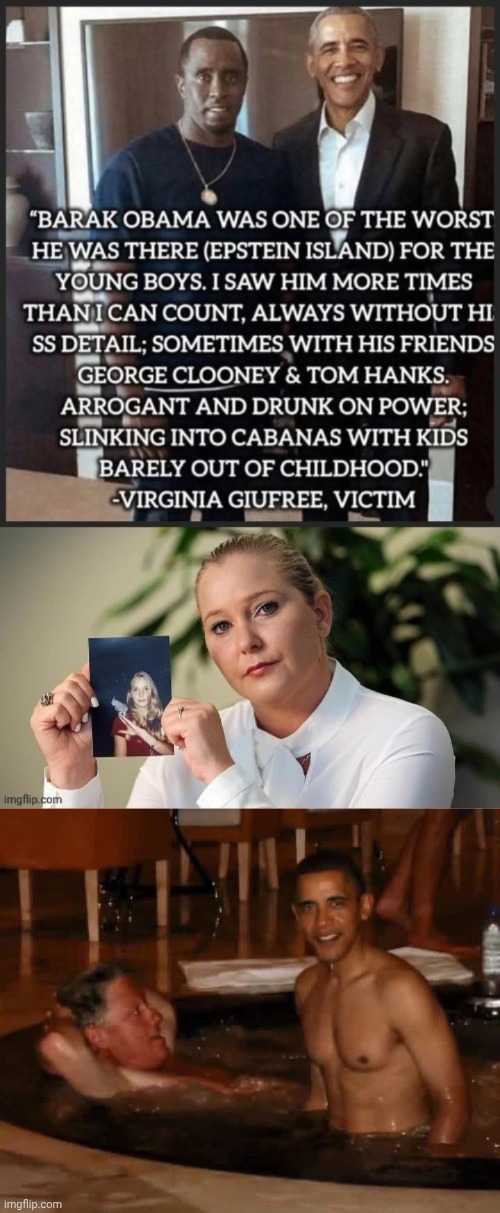 image tagged in dingle barry exposed by virginia giufree,clinton and obama on epstein island | made w/ Imgflip meme maker