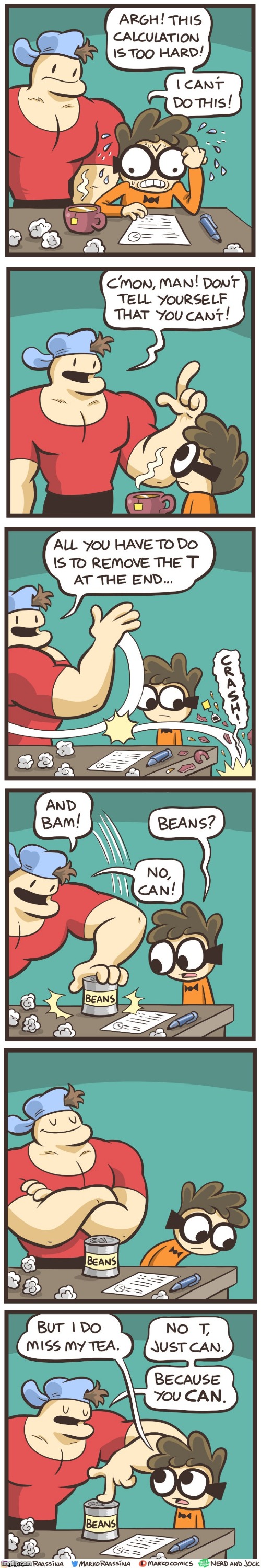 image tagged in nerd,calculating,jock,tea,can,beans | made w/ Imgflip meme maker