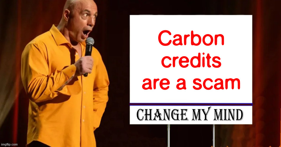 Carbon credits are a scam | made w/ Imgflip meme maker