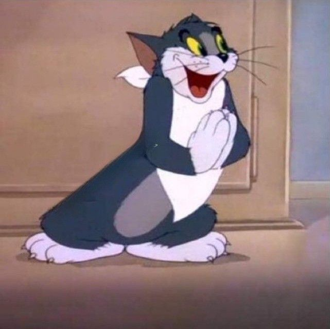 Tom rubbing his hand and getting ready to eat Blank Meme Template