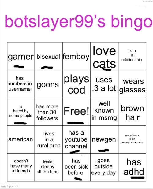 i am doing this bingo | image tagged in botslayer bingo | made w/ Imgflip meme maker