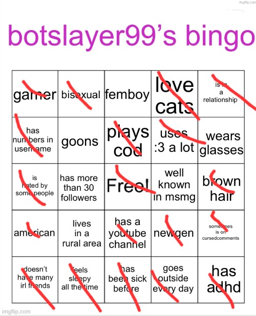 botslayer bingo | image tagged in botslayer bingo | made w/ Imgflip meme maker
