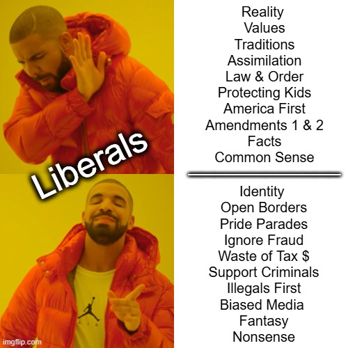 They Have NO Platform Other Than The Destruction of America | Reality 
Values
Traditions
Assimilation
Law & Order
Protecting Kids
America First
Amendments 1 & 2
Facts
Common Sense; Liberals; ____________; Identity 
Open Borders
Pride Parades
Ignore Fraud
Waste of Tax $
Support Criminals
Illegals First
Biased Media 
Fantasy
Nonsense | image tagged in liberals vs conservatives,liberal hypocrisy,destruction,america,liberalism,democrat party | made w/ Imgflip meme maker