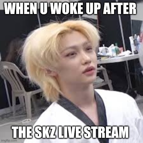 stays will get the meanings | when u woke up after; the SKZ live stream | image tagged in lee felix waking up,stray kids | made w/ Imgflip meme maker