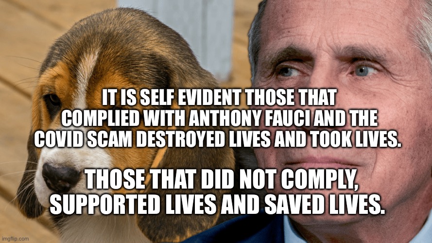 Fauci's Ouchie | it is self evident those that complied with Anthony Fauci and the Covid scam destroyed lives and took lives. Those that did not comply, supported lives and saved lives. | image tagged in fauci's ouchie | made w/ Imgflip meme maker