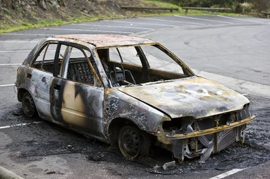 burned out car Blank Meme Template