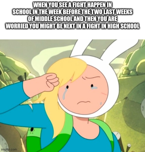 I in summer break right now. I know my bullies will stop bully me in high school. I'm worried that I might be next in a HS fight | when you see a fight happen in school in the week before the two last weeks of middle school and then you are worried you might be next in a fight in high school | image tagged in school fight,high school,summer time,summer,school,fight | made w/ Imgflip meme maker