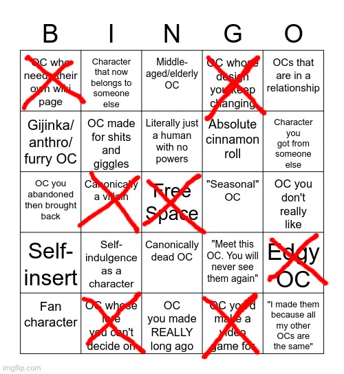 Another OC Bingo | image tagged in another oc bingo | made w/ Imgflip meme maker