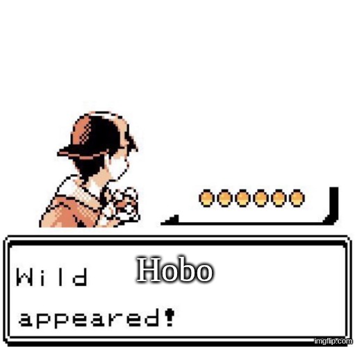 Hobo | image tagged in wild apeared | made w/ Imgflip meme maker