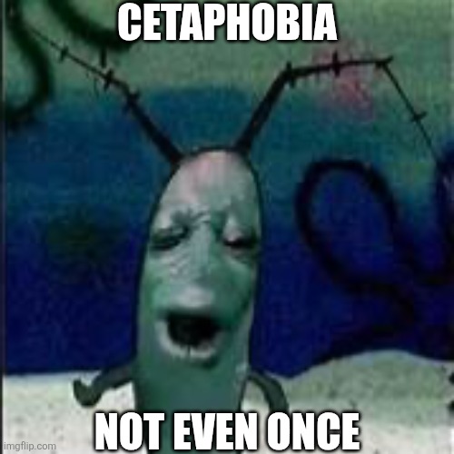 Plankton gets served | Cetaphobia; Not even once | image tagged in plankton gets served,plankton,not even once | made w/ Imgflip meme maker