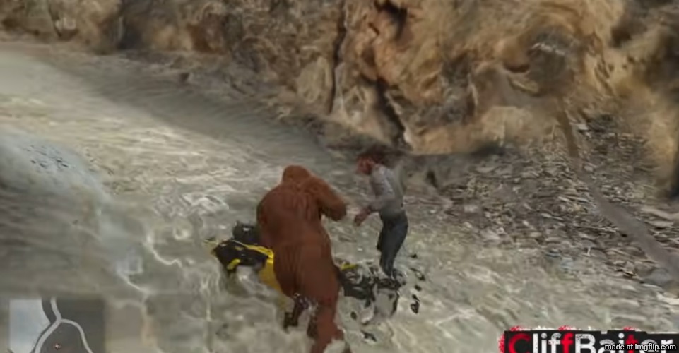 Why is this idiot trying to fight Bigfoot? | made w/ Imgflip meme maker