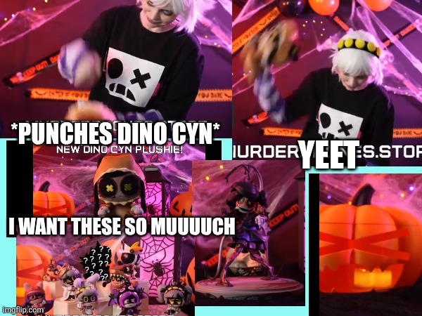 Secrets and glitches part 22 - Violent Dismemberment Costume Party | Yeet; *Punches dino Cyn*; I want these so muuuuch | made w/ Imgflip meme maker