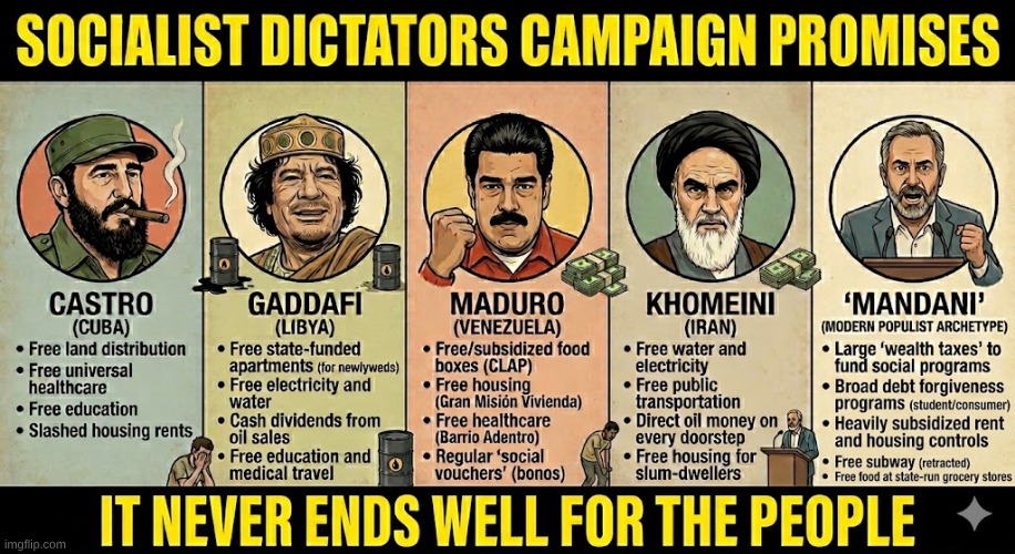 Socialist dictators campaign promises | image tagged in 55fa078c-0700-4ba0-91c5-ef1bb99b97e2 jpeg | made w/ Imgflip meme maker