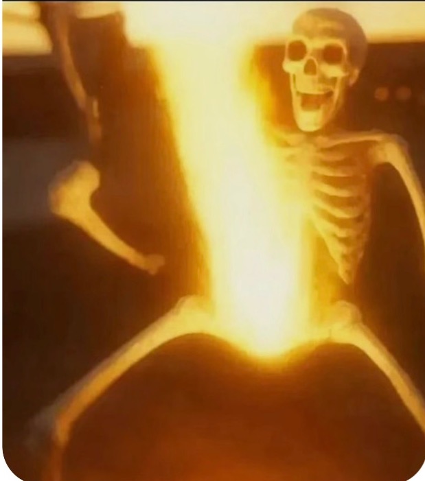 High Quality Glowing skeleton Blank Meme Template