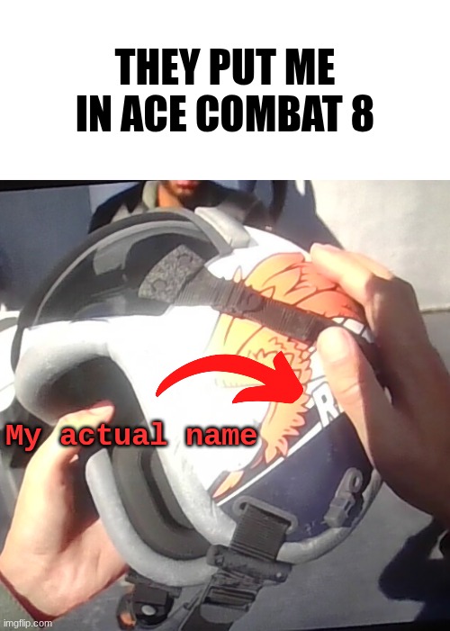 I share a name with an Ace Combat protagonist | THEY PUT ME IN ACE COMBAT 8; My actual name | image tagged in img_20260602_225809 jpg | made w/ Imgflip meme maker