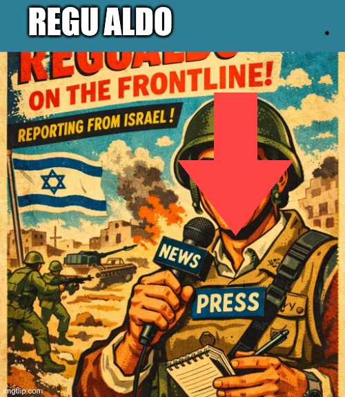 Aldo; Regu | image tagged in regualdo happy to be able to go live reporting in the frontline | made w/ Imgflip meme maker