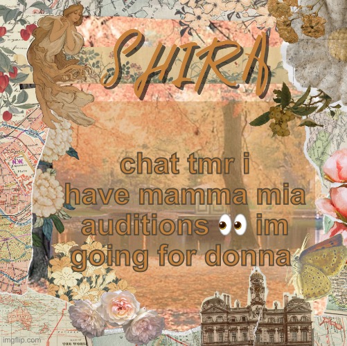 shira’s sweet temp | chat tmr i have mamma mia auditions 👀 im going for donna | image tagged in shira s sweet temp | made w/ Imgflip meme maker