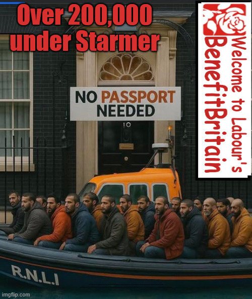 Illegal Immigration Arrivals Top 200,000 under Starmer's Labour #VoteReform | Over 200,000 under Starmer; Oh look - another boat load of potential Labour voters; That's over 200,000 Under Starmer; Labour Lies; d; #Immigration #Starmerout #Labour #KeirStarmer #labourisdead #nevervotelabour #Antisemitism #Savile #Paedo #Worboys #GroomingGangs #Paedophile #IllegalImmigration #Immigrants #Invasion #StarmerResign #strikes #DigitalID #ID Starmerout Labour Starmer Mandelson Rayner Blair KeirStarmer labourisdead Illegal Immigration Immigrants Invasion StarmerResign Island of strangers Lucy Connolly Two-Tier Justice Andy Burnham Hadush Kebatu Iranian immigrant | image tagged in starmer labour,illegal immigration,tony blair andy burnham,small boats smash the gangs,vote reform | made w/ Imgflip meme maker