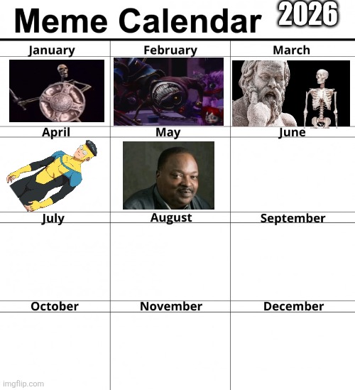 Sonion | 2026 | image tagged in meme calendar,remix | made w/ Imgflip meme maker
