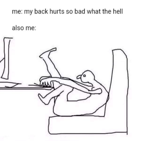 Slouching at the desk Blank Meme Template