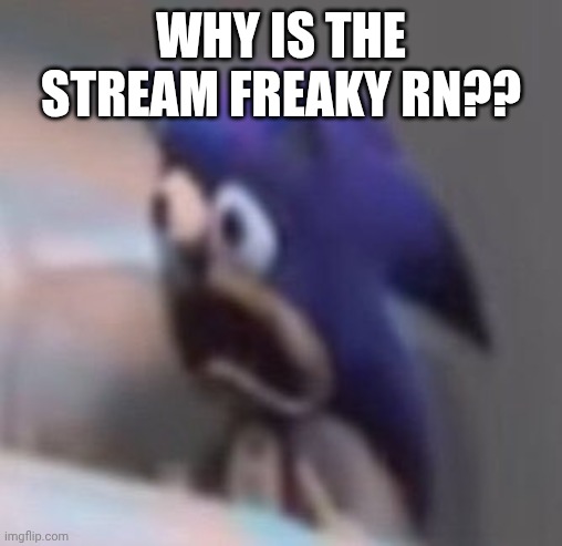 I'm immune to being freaked at but still | Why is the stream freaky rn?? | image tagged in traumatised sonic | made w/ Imgflip meme maker