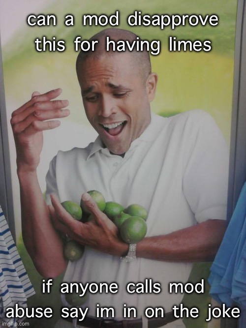Why Can't I Hold All These Limes Meme | can a mod disapprove this for having limes; if anyone calls mod abuse say im in on the joke | image tagged in memes,why can't i hold all these limes | made w/ Imgflip meme maker