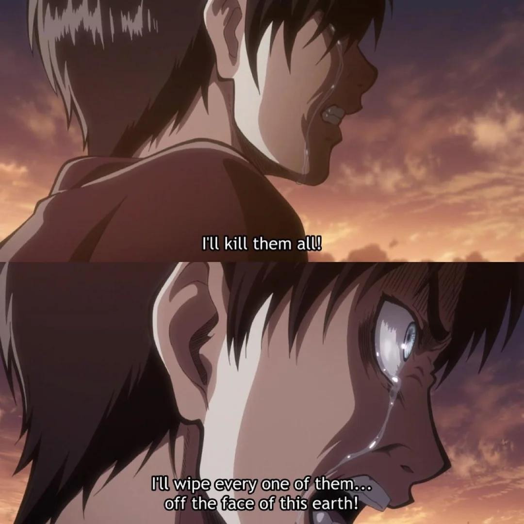 Eren Jaeger kill them all Blank Meme Template