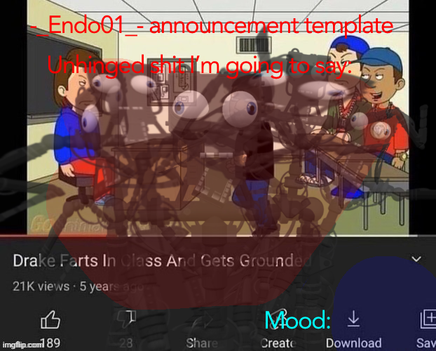High Quality -_Endo01_- announcement template Blank Meme Template