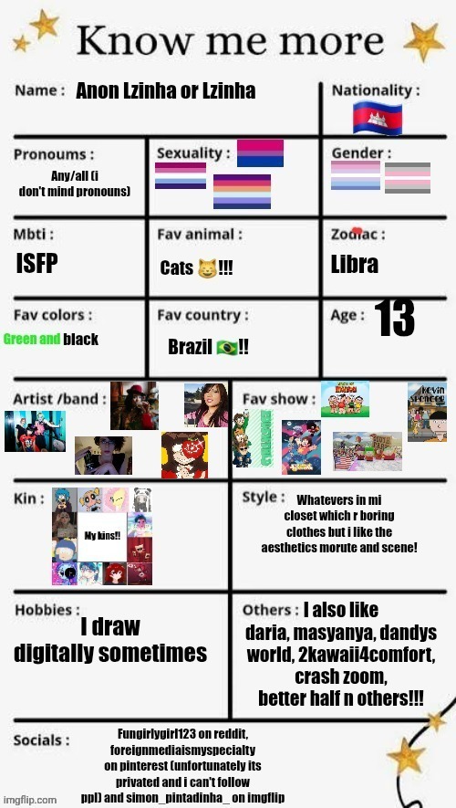 Whatevers in mi closet which r boring clothes but i like the aesthetics morute and scene! I also like daria, masyanya, dandys world, 2kawaii4comfort, crash zoom, better half n others!!! | made w/ Imgflip meme maker