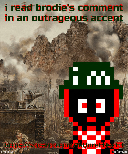 axel 1000yd stare | i read brodie's comment in an outrageous accent; https://vocaroo.com/1kQnreEOscE3 | image tagged in axel 1000yd stare | made w/ Imgflip meme maker