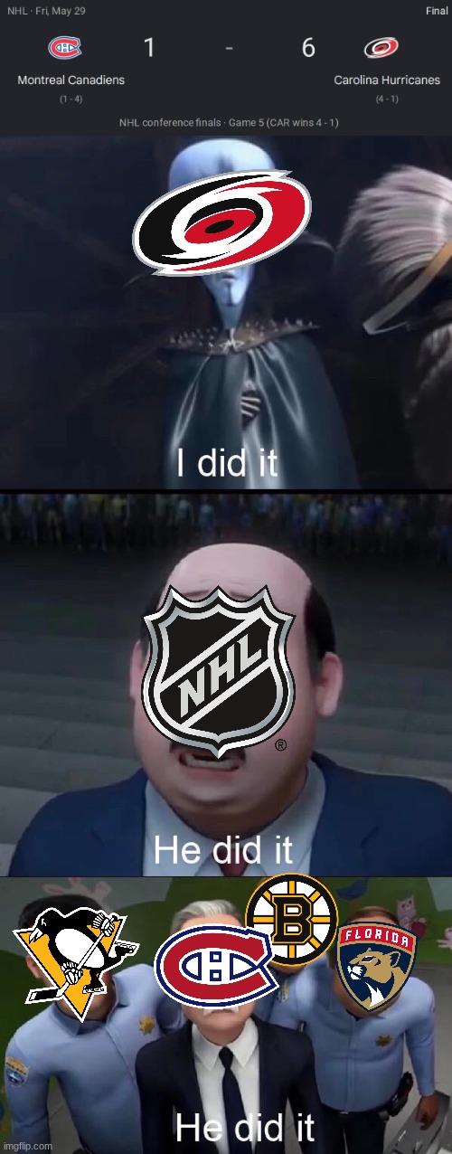 Carolina Hurricanes meme | image tagged in megamind i did it,hurricanes,hockey,sports,las vegas,nhl | made w/ Imgflip meme maker