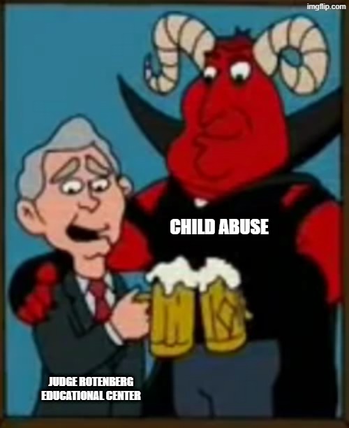 They're having a good time together (George W bush and the Super Devil from Family Guy) | child abuse; judge rotenberg educational center | image tagged in family guy,george bush,devil,demon,child abuse,torture | made w/ Imgflip meme maker