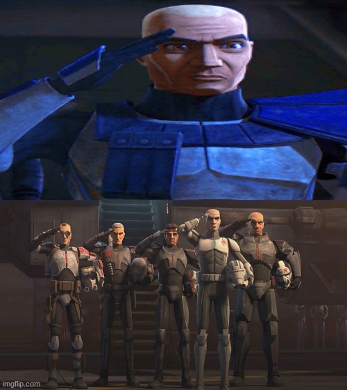 clone salutes Blank Meme Template