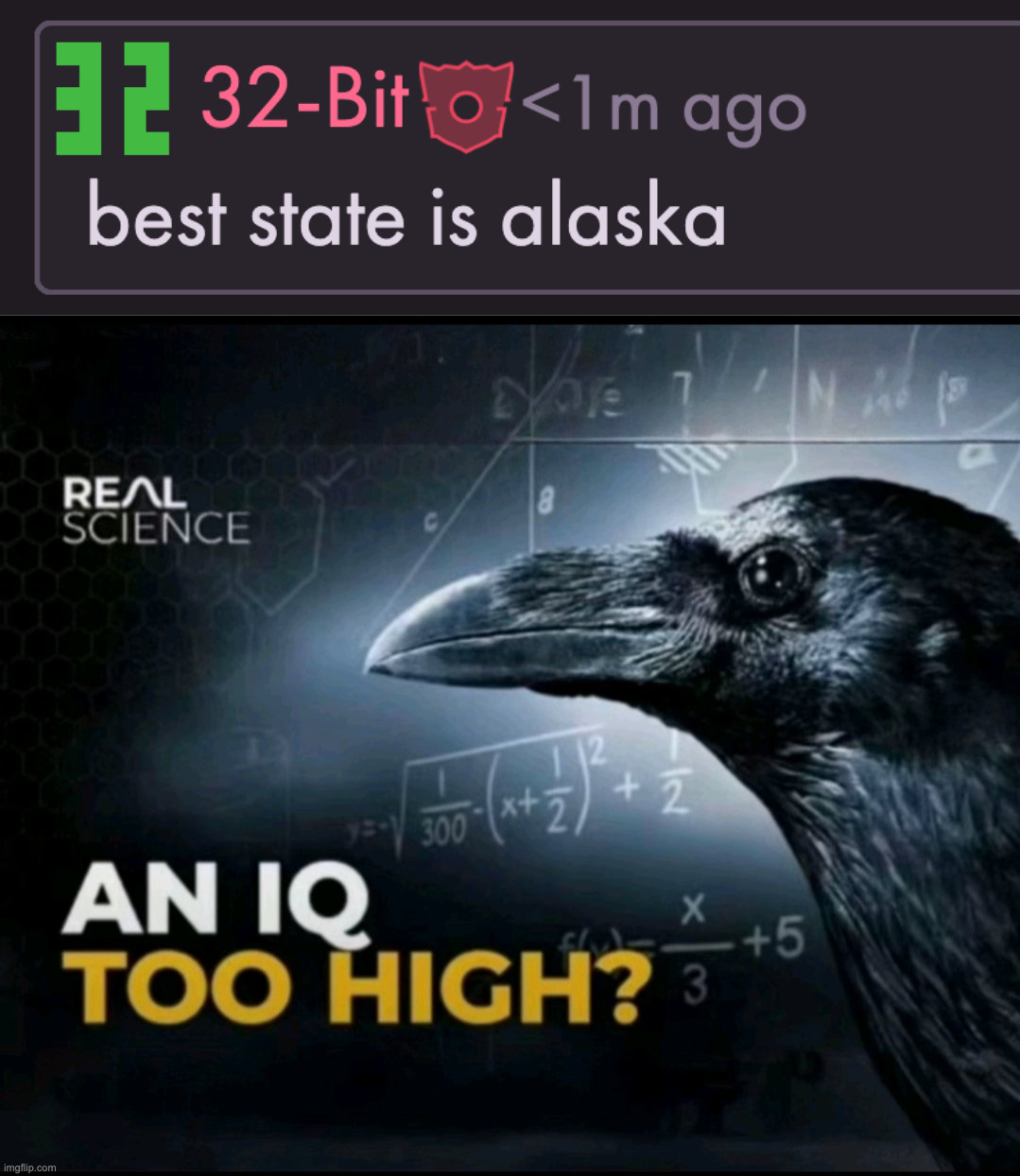 image tagged in an iq too high | made w/ Imgflip meme maker