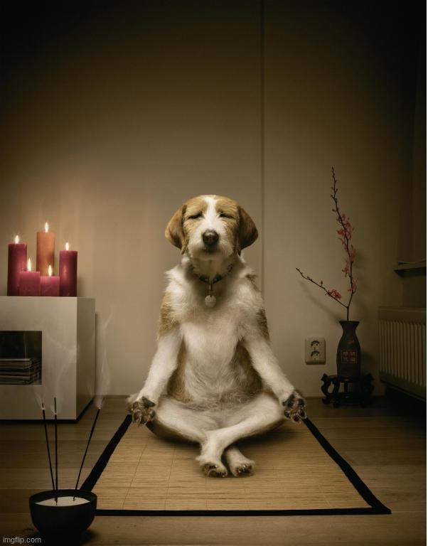i do not need a post asking IF i made a show what would it be like because i have been doing so this whole time | image tagged in dog meditation funny | made w/ Imgflip meme maker