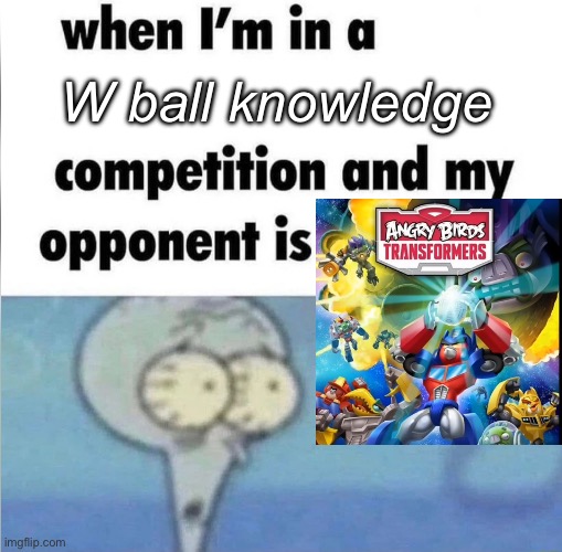 whe i'm in a competition and my opponent is | W ball knowledge | image tagged in whe i'm in a competition and my opponent is | made w/ Imgflip meme maker
