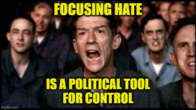 Capitalists, Billioniares, Jews, President Trump, etc. | Focusing hate; Is a political tool
for control | image tagged in orwellian | made w/ Imgflip meme maker