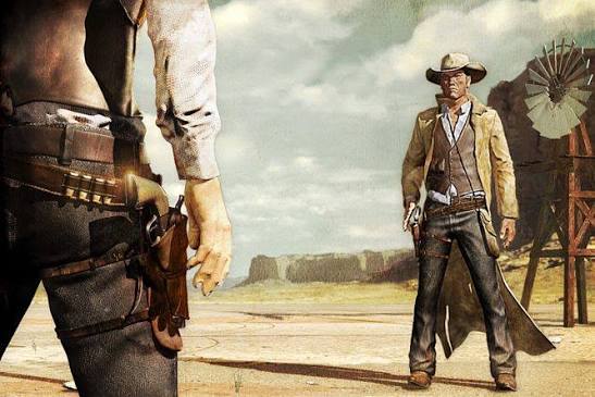 Western Gun Battle Blank Meme Template