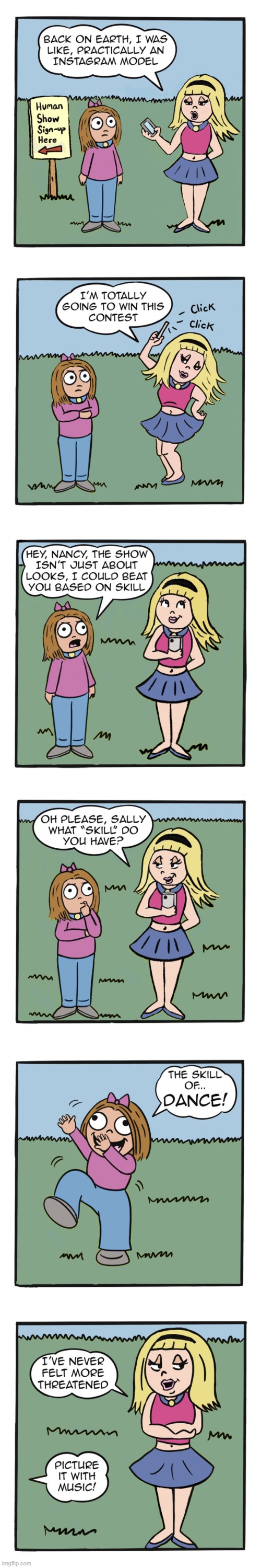 image tagged in humans,sally,nancy,talent,dance,dancing | made w/ Imgflip meme maker
