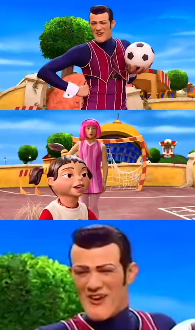 Hey kids lazy town Blank Meme Template