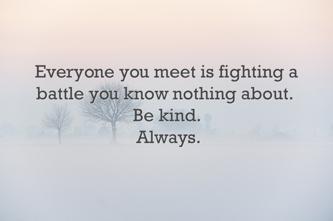 Everyone you meet is fighting a battle you know nothing about Blank Meme Template