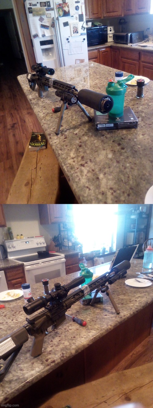 Got it set up for night vision in Las Vegas this weekend, now i just need to sight it in | image tagged in kimg0767 jpg | made w/ Imgflip meme maker
