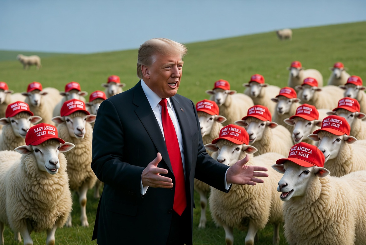 Donald Trump Sheeple MAGA ballcaps Blank Meme Template