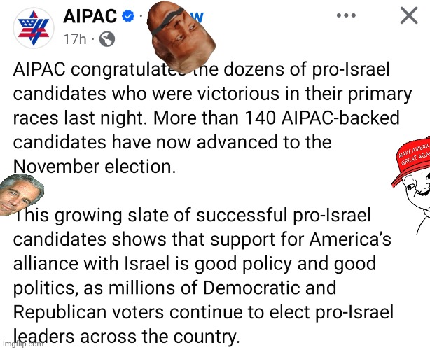 Aipac thank you! | image tagged in israel,donald trump,trump,maga,nevertrump,iran | made w/ Imgflip meme maker