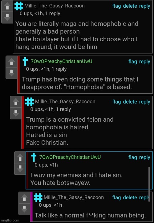Typing in the "furry femboy" reddit mod voice makes me want to rip out my vocal cords and strangle someone with them | made w/ Imgflip meme maker