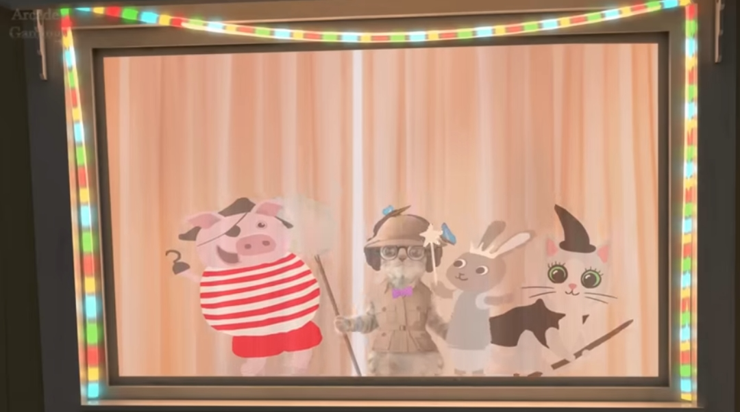 Little kitten with friends party costume Blank Meme Template