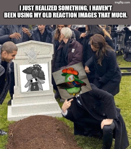 I haven't been using Lilly's old reaction images that much. | I just realized something. I haven't been using my old reaction images that much. | image tagged in grant gustin over grave,lilly,reaction images | made w/ Imgflip meme maker